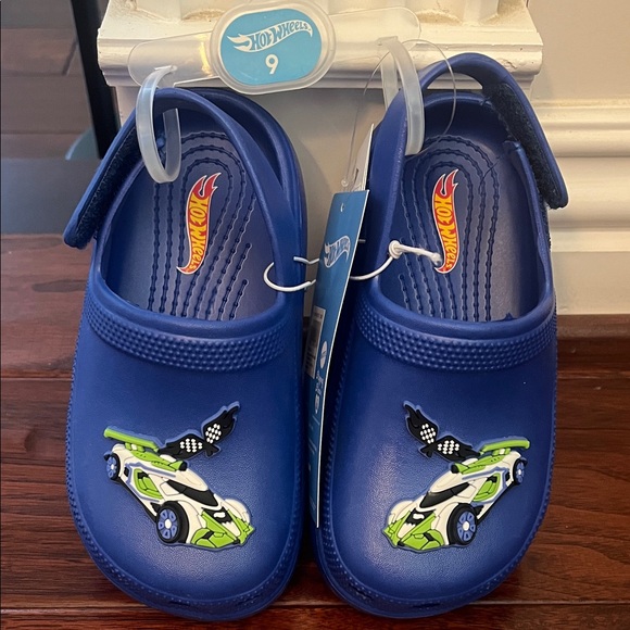 hot wheels Other - Hot Wheels Blue Kids Clogs Crocs with Car Design
